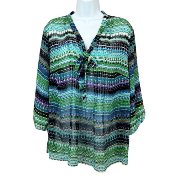 Lane Bryant Tops - Lane Bryant Multicolor Striped Blouse